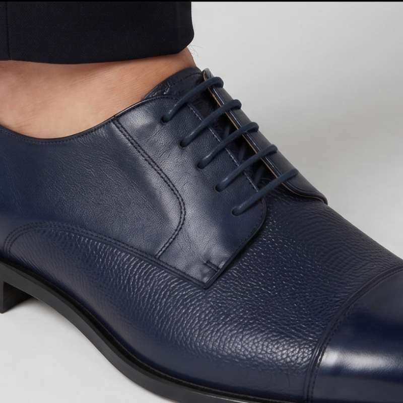 Classic Italian Pebbled Cap Toe Oxford Shoes