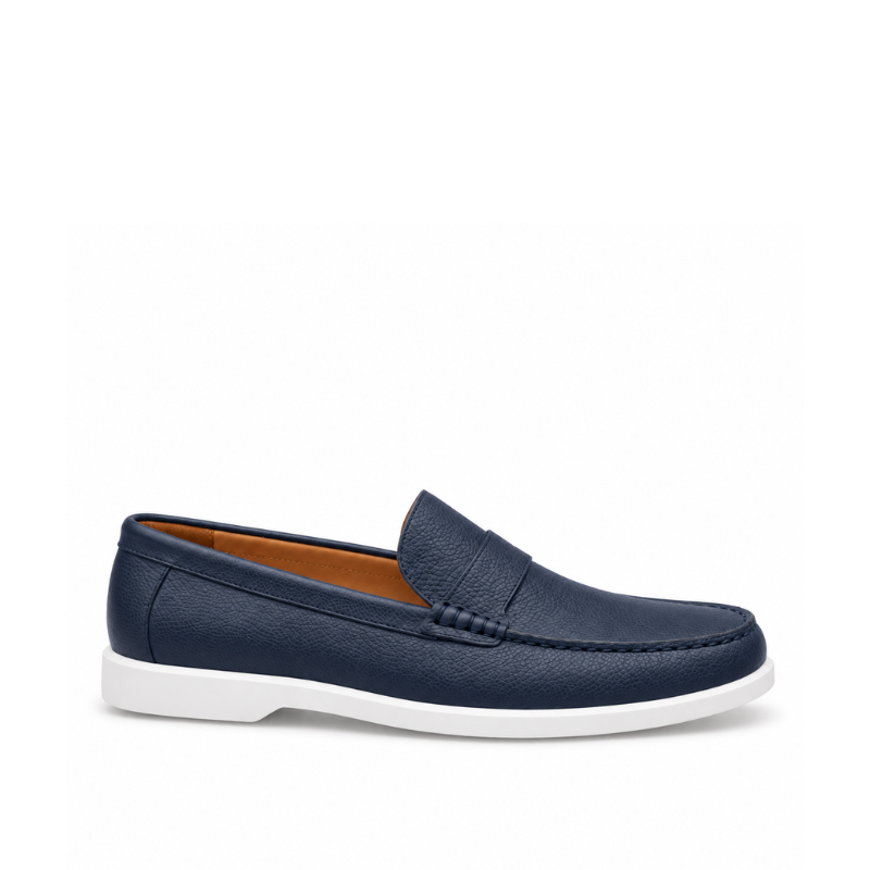 Pebbled Leather Penny Loafers