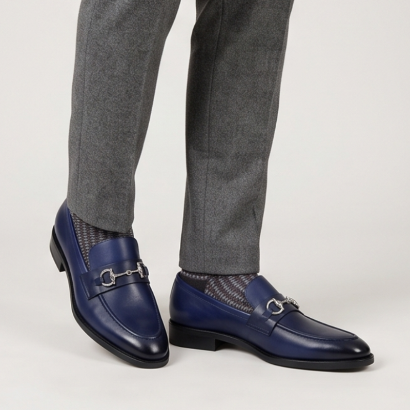Penny Plaque Leather Loafers