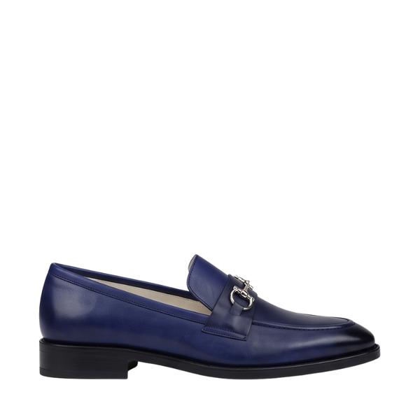 Penny Plaque Leather Loafers - Blue