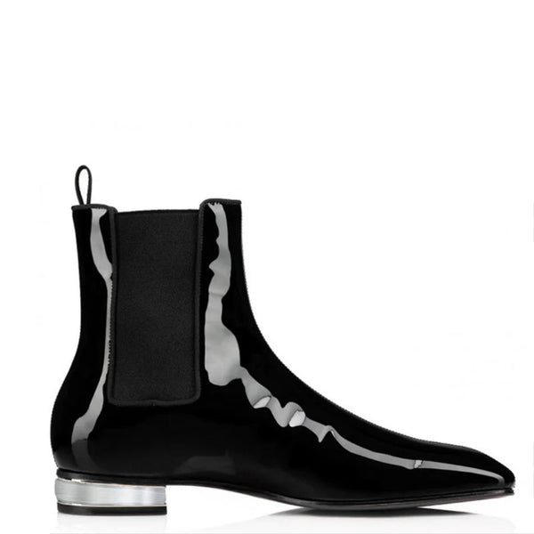 Polished Leather Italian Chelsea Boots for Men's