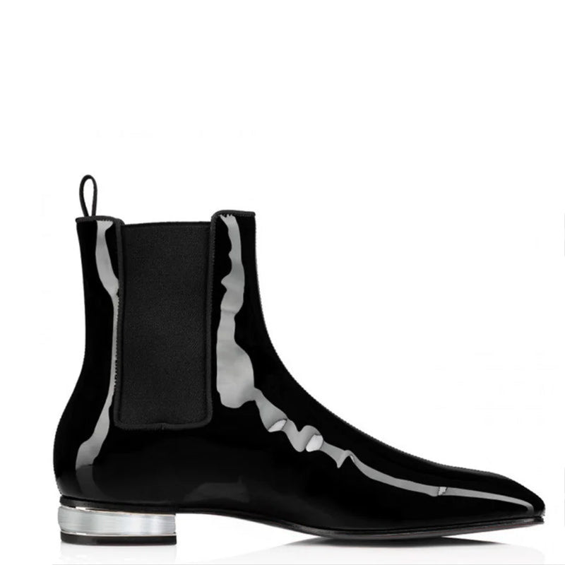 Polished Leather Italian Chelsea Boots for Men's