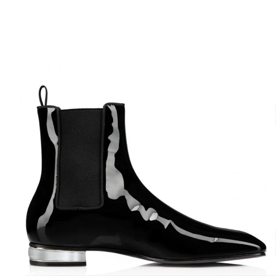 Polished Leather Italian Chelsea Boots for Men's