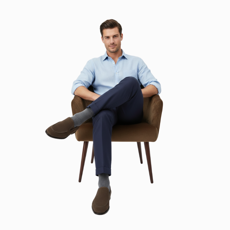 Men's Suede Italian Loafers For Daily Comfort