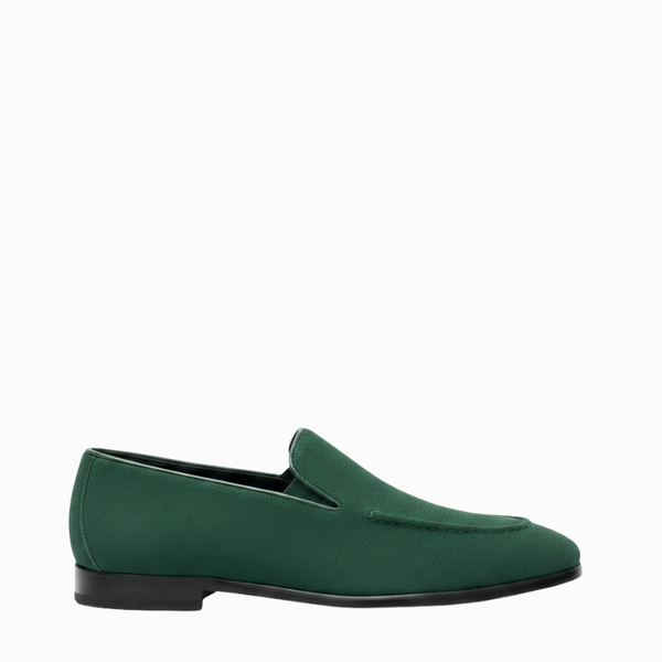 Men's Suede Italian Loafers For Daily Comfort - Green