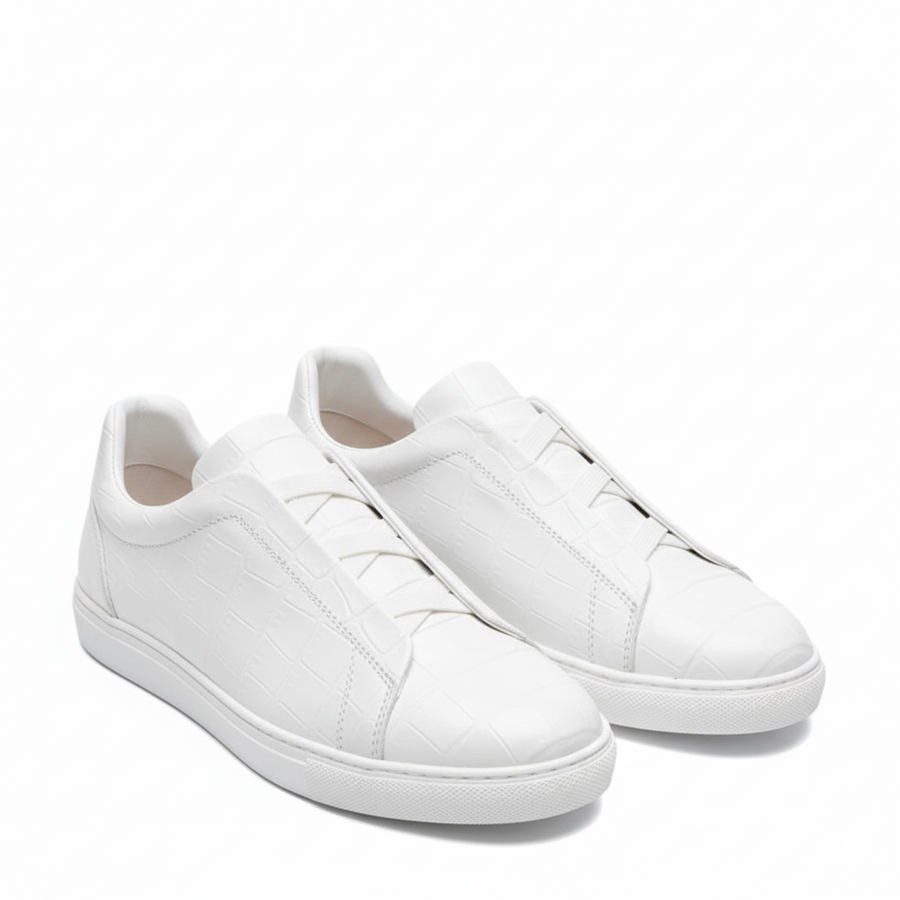 Premium Croc-Embossed Luxe Sneakers