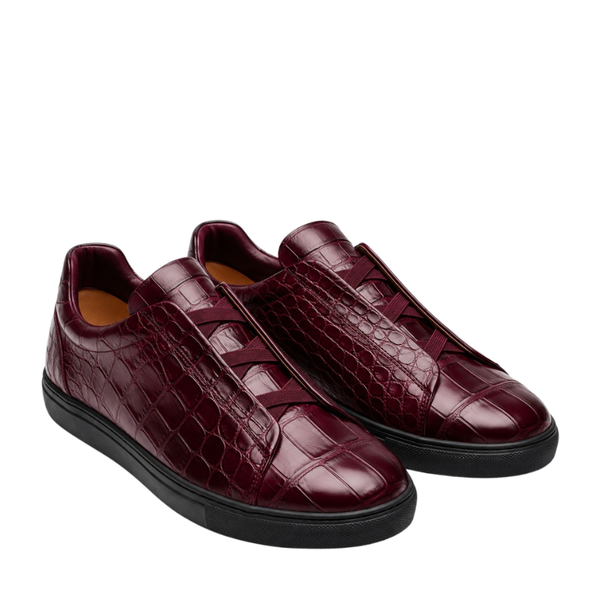 Premium Croc Embossed Luxe Sneakers