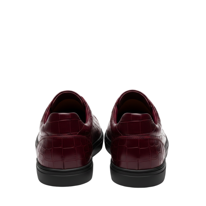Premium Croc-Embossed Luxe Sneakers