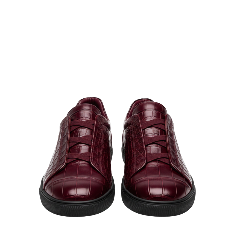 Premium Croc-Embossed Luxe Sneakers