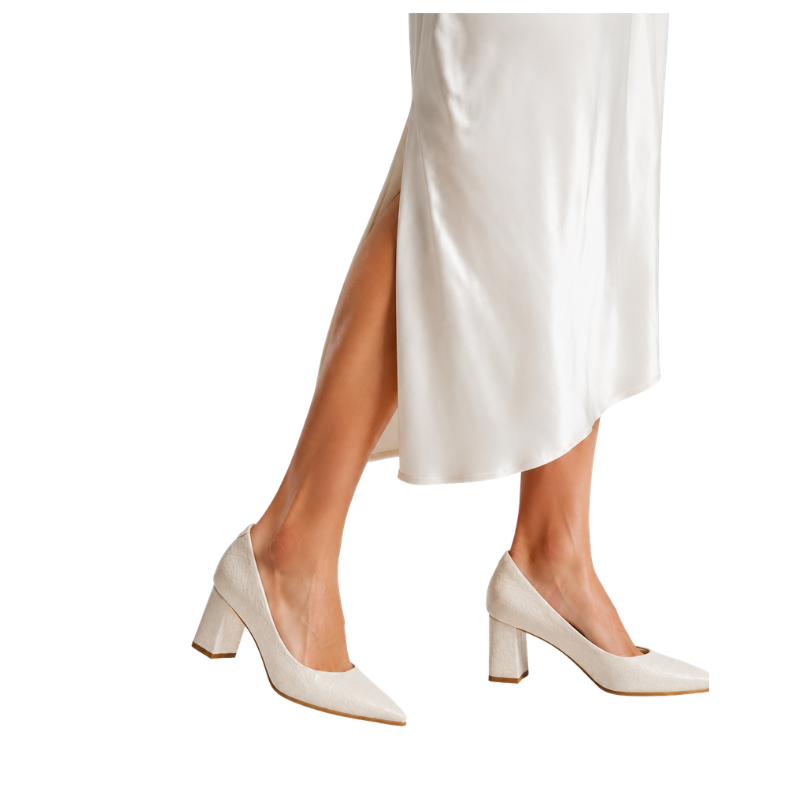 Premium Elegant Textured Block Pump Heels