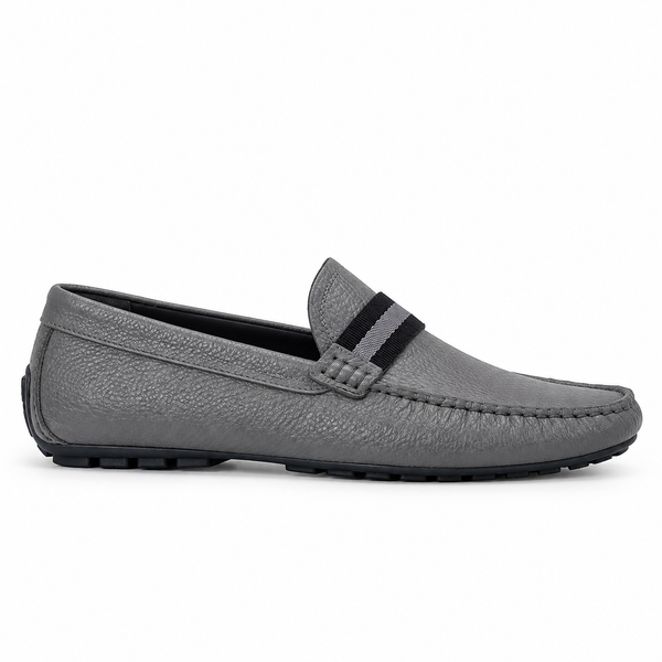 Premium Handmade Leather Moccasins Formal Loafer - Grey