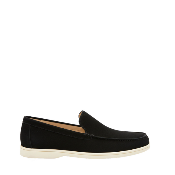 Hybrid Suede Italian Edition Comfort Style Loafers - Black