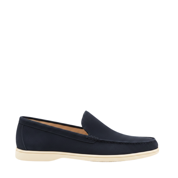 Hybrid Suede Italian Edition Comfort Style Loafers - Navy Blue