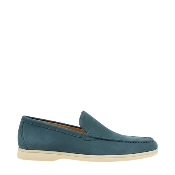 Hybrid Suede Italian Edition Comfort Style Loafers - Teal Blue