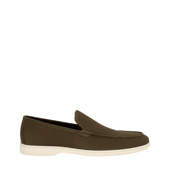 Hybrid Suede Italian Edition Comfort Style Loafers - Olive Green