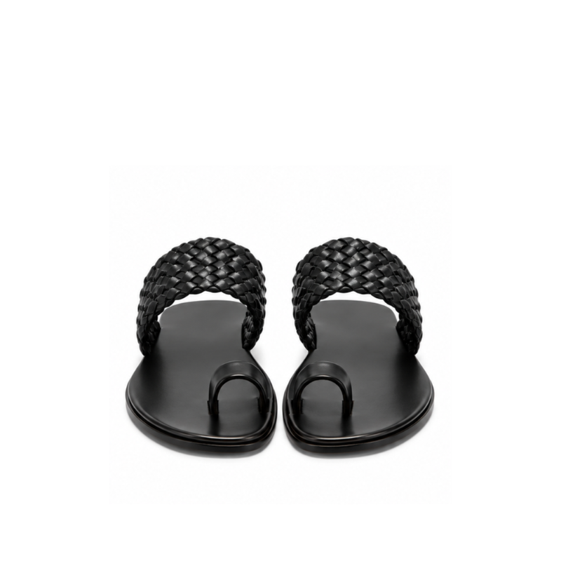 Pure Leather Open Toe Braided Sandal