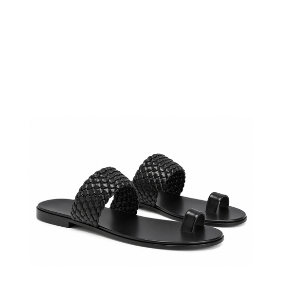 Pure Leather Open Toe Braided Sandal
