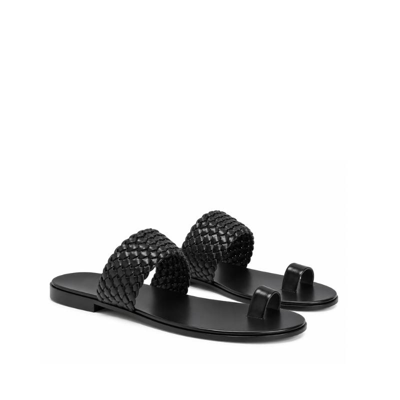 Pure Leather Open Toe Braided Sandal