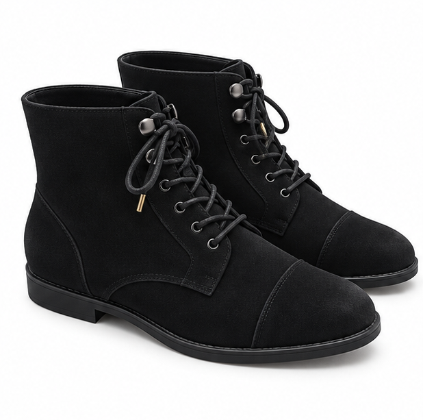 Ravenna Midnight Suede Cap-Toe Boots
