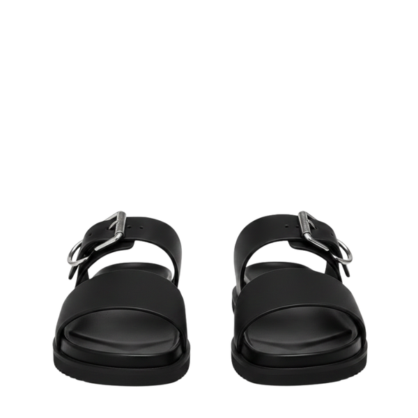Refined Statement Flat Sole Buckle Detail Sandals