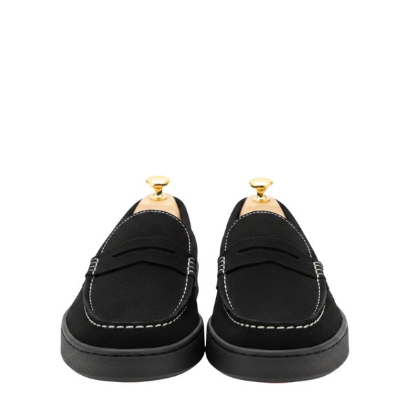 Refined Stitch Detail Suede Penny Loafers