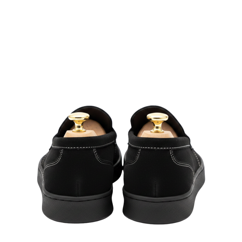 Refined Stitch Detail Suede Penny Loafers