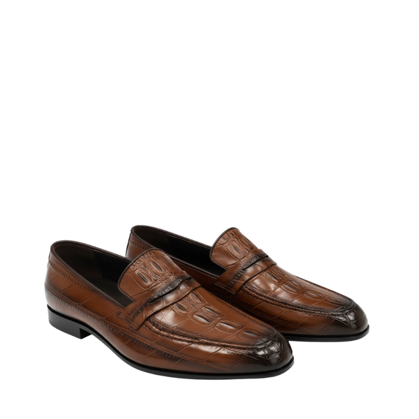 Regal Crocodile Texture Penny Loafer