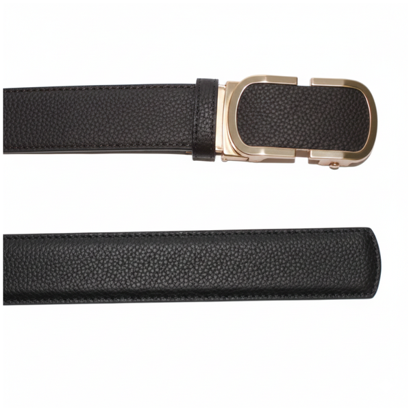 Regal Lock Italian Premium Leather Belt - Black