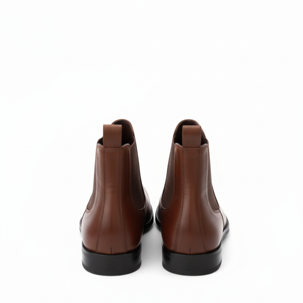 Regalia Cognac Polished Italian Elegant Chelsea Boots
