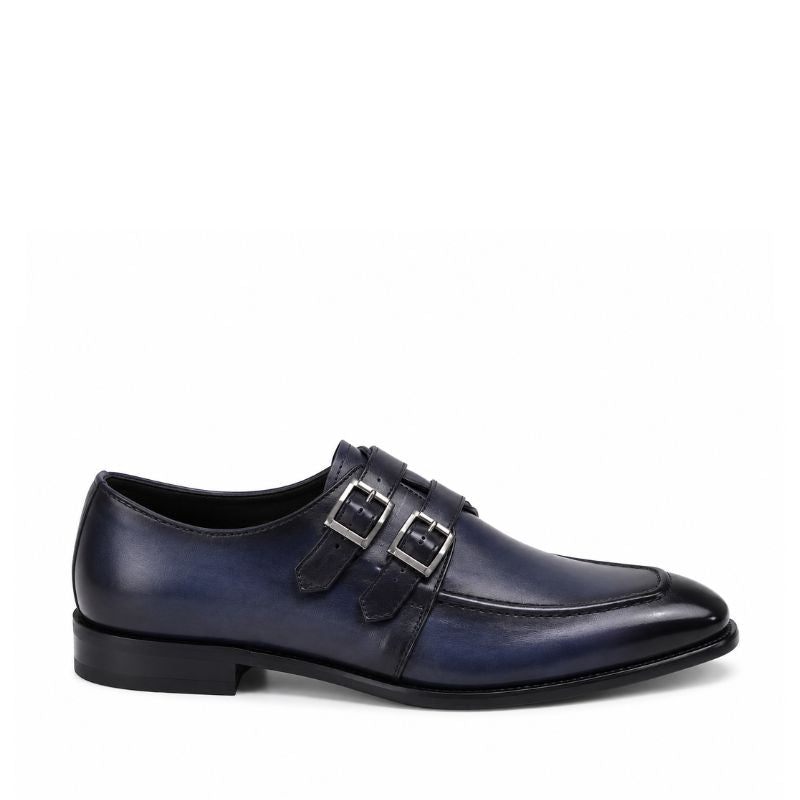Regent Noir Double Monk Leather Shoes