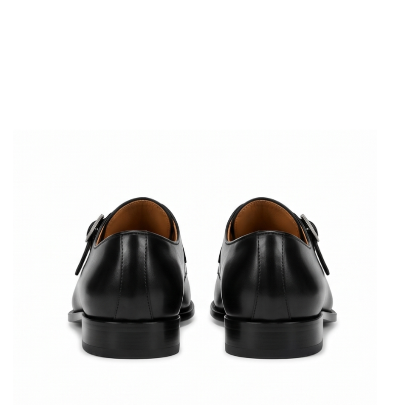 Regent Noir Double Monk Leather Shoes