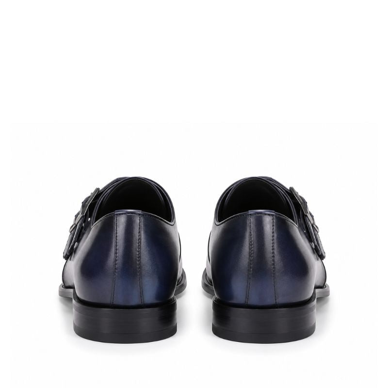 Regent Noir Double Monk Leather Shoes