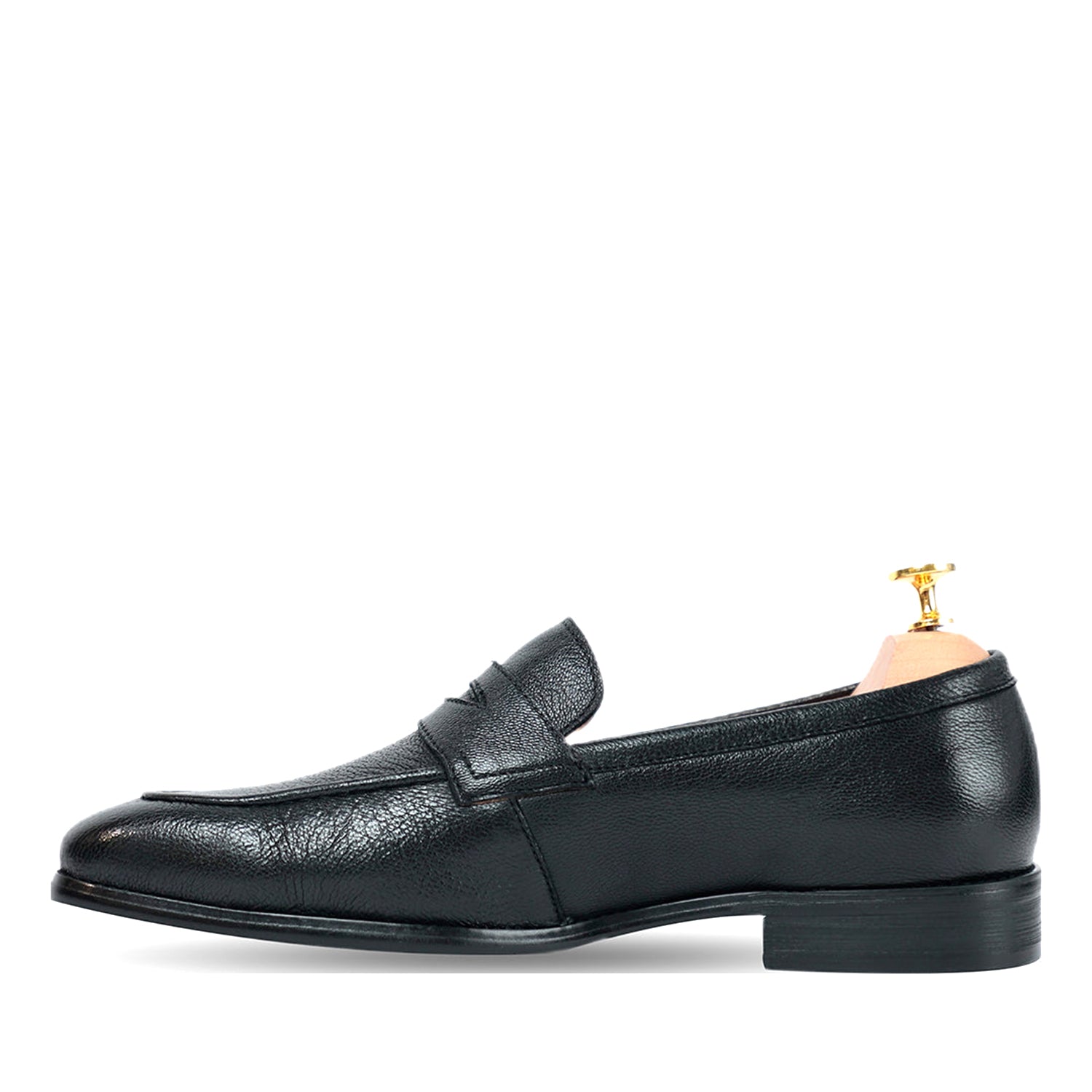 Ripper Grain Black Penny Loafer