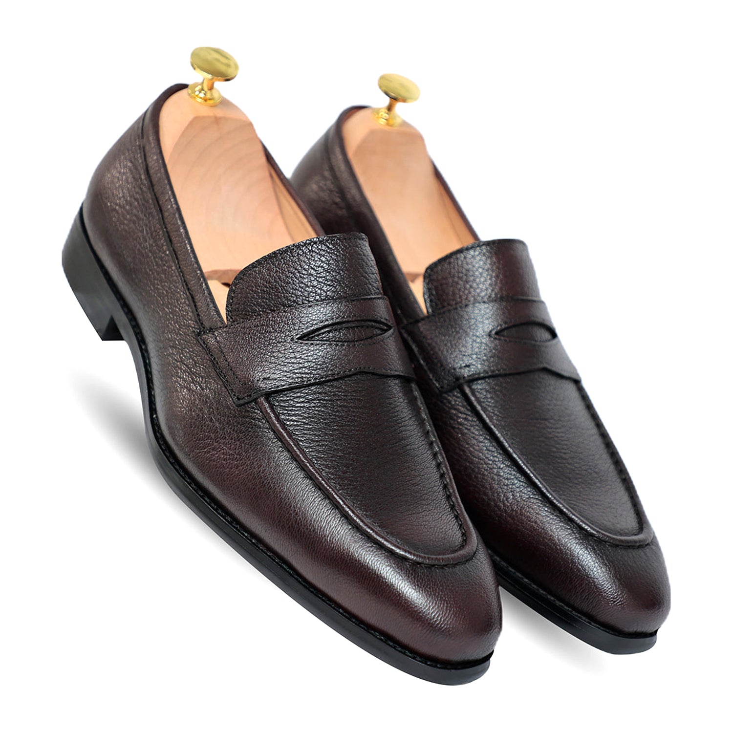 Ripper Grain Black Penny Loafer