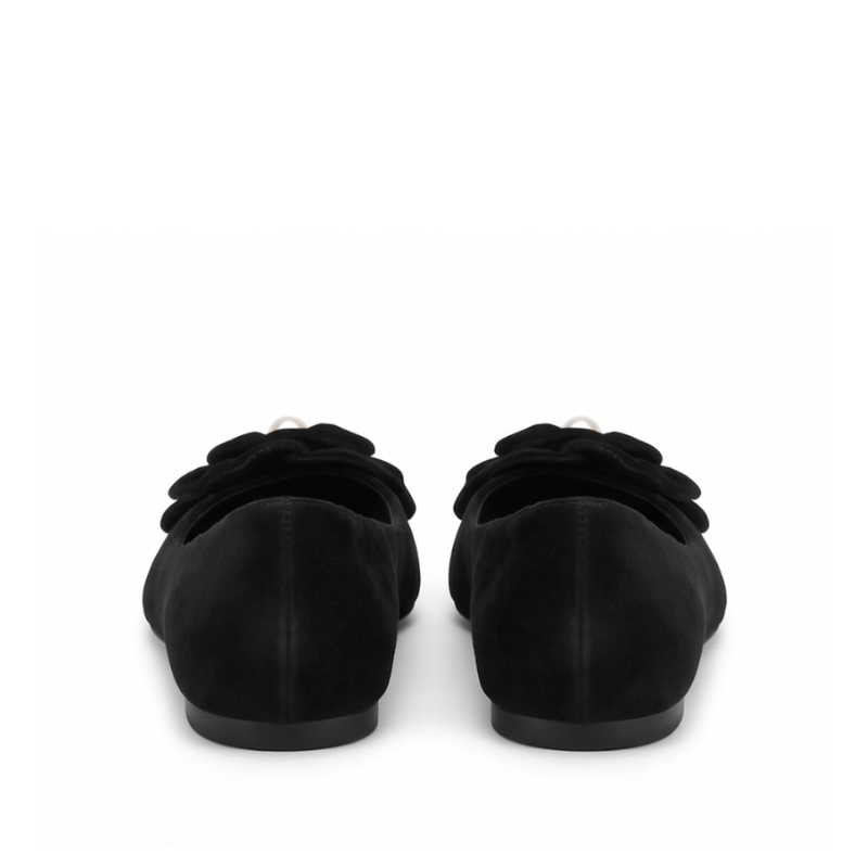 Rosette Pearl Pointed Ballet Flats