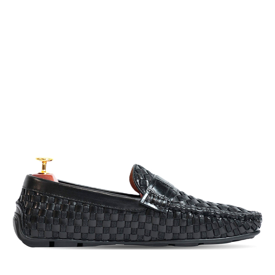 Ross Weavad Brown Leather Shoes