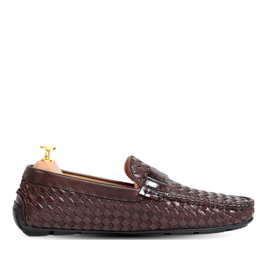 Ross Weavad Brown Leather Shoes