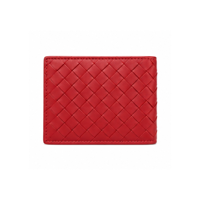 Rosso Intrecciato Leather Wallet