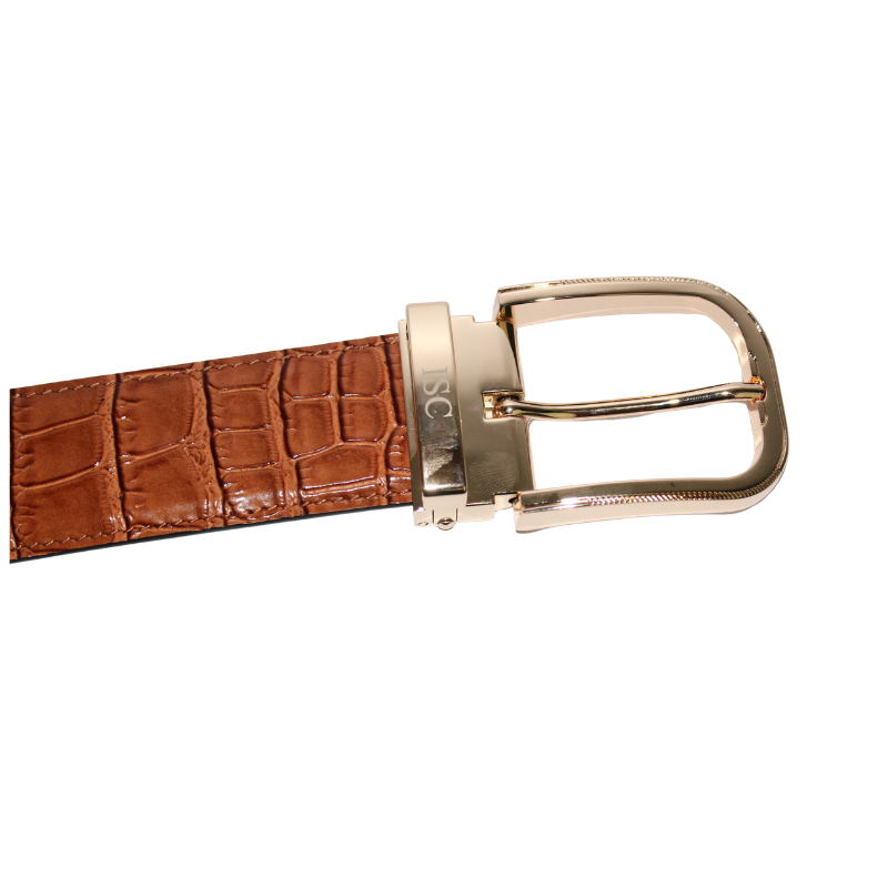 Royal Crocodile Texture Italian Leather Belt