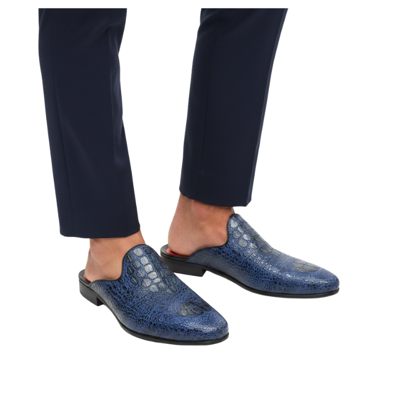 Royal Crest Crocodile Pattern Italian Mule