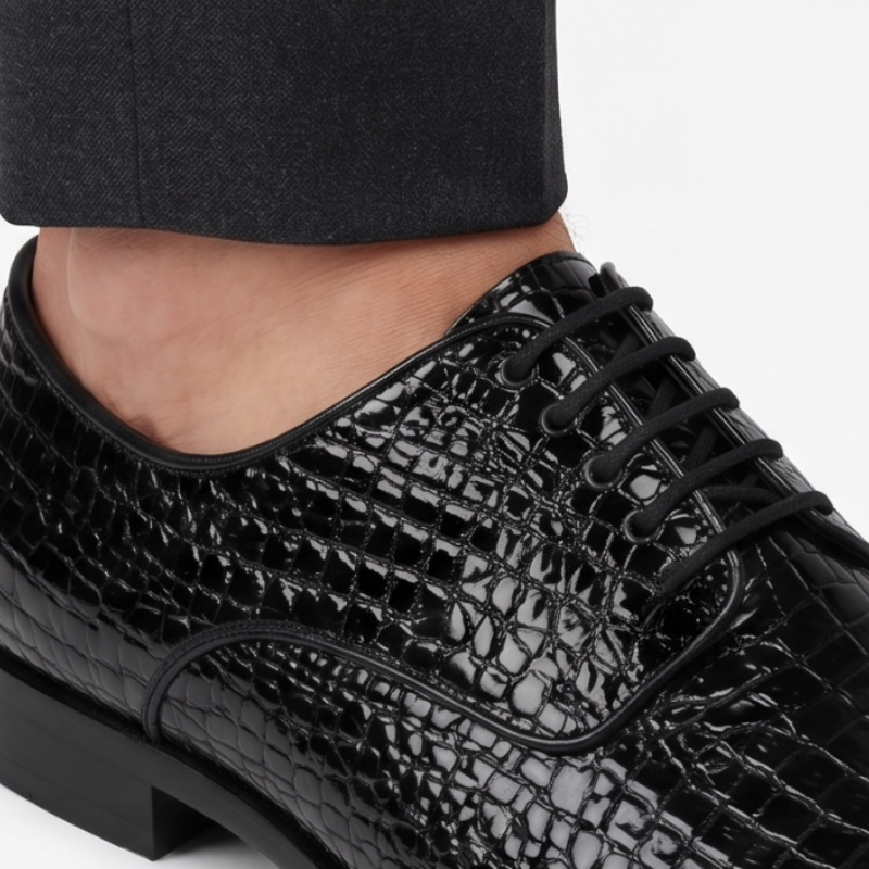 Royal Eclipse Crocodile Finish Oxford Shoes