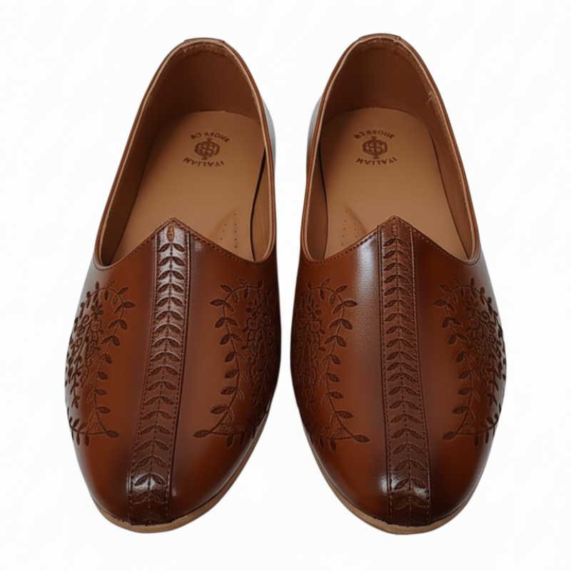 Royal Ember Handcrafted Leather Mojari
