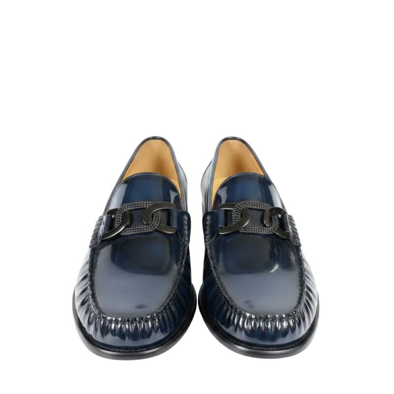 Royal Horsebit Metal Strap Leather Loafers