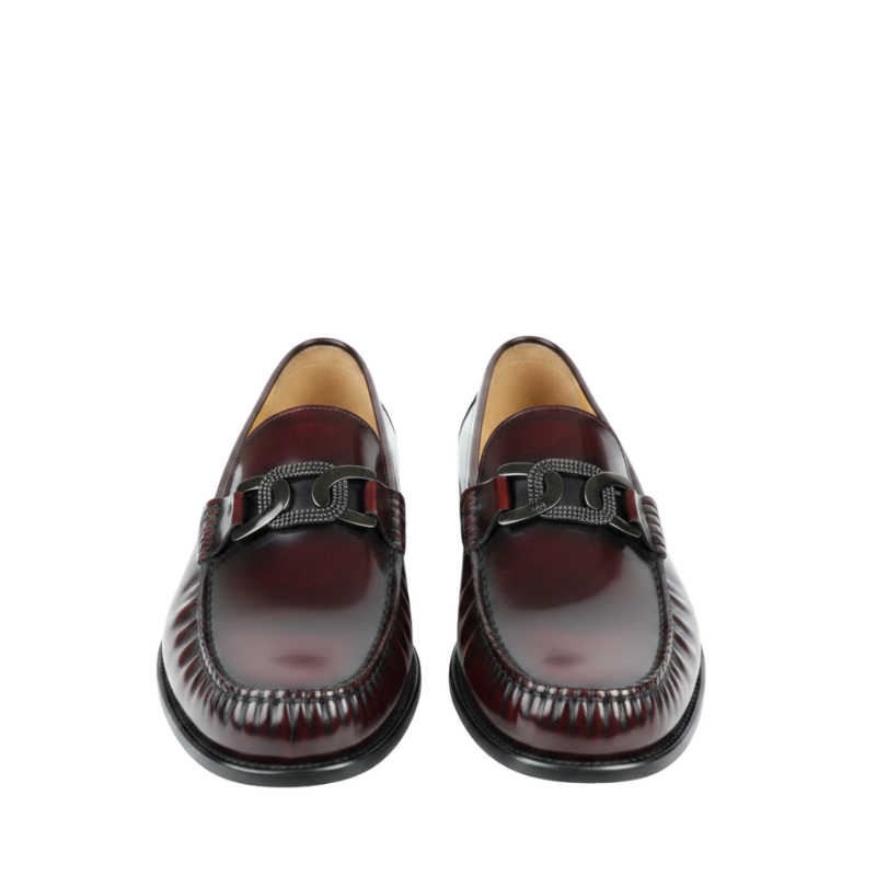 Royal Horsebit Metal Strap Leather Loafers