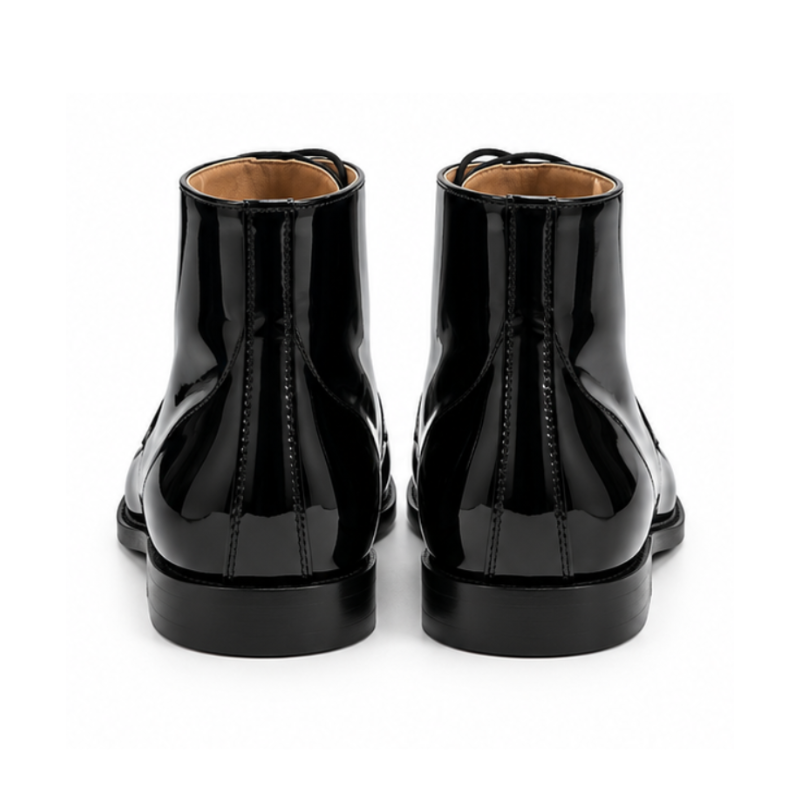 Royal Patent Leather Lace-Up Boots