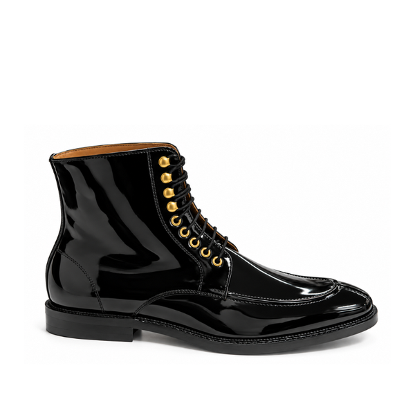 Royal Patent Leather Lace-Up Boots