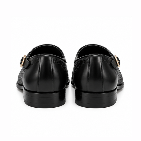 Royale Croc-Embossed Monk Shoes
