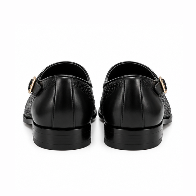 Royale Croc-Embossed Monk Shoes