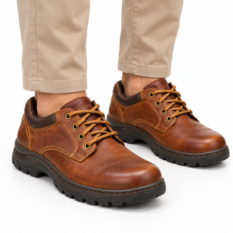 Rugged Leather Outdoor Derby Shoes
