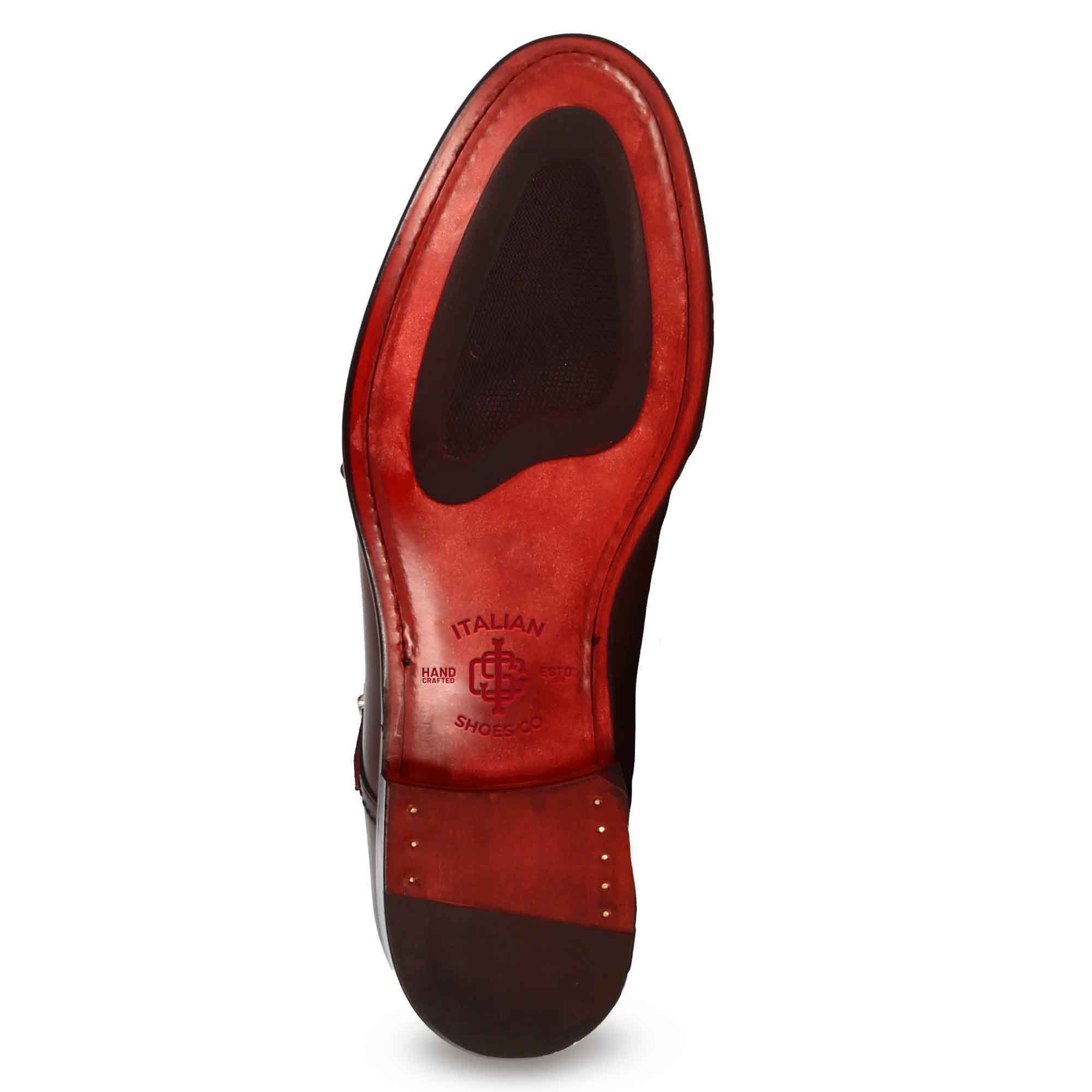 Italian shoe with double buckle for men